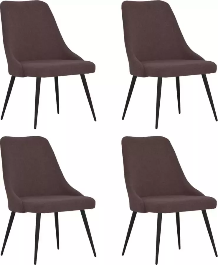 Prolenta Premium Eetkamerstoelen 4 st stof donkerbruin
