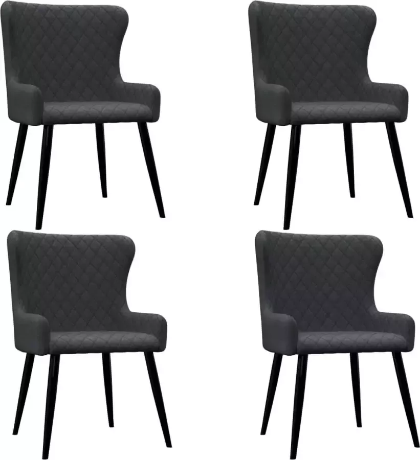 ForYou Prolenta Premium Eetkamerstoelen 4 st stof donkergrijs - Foto 12