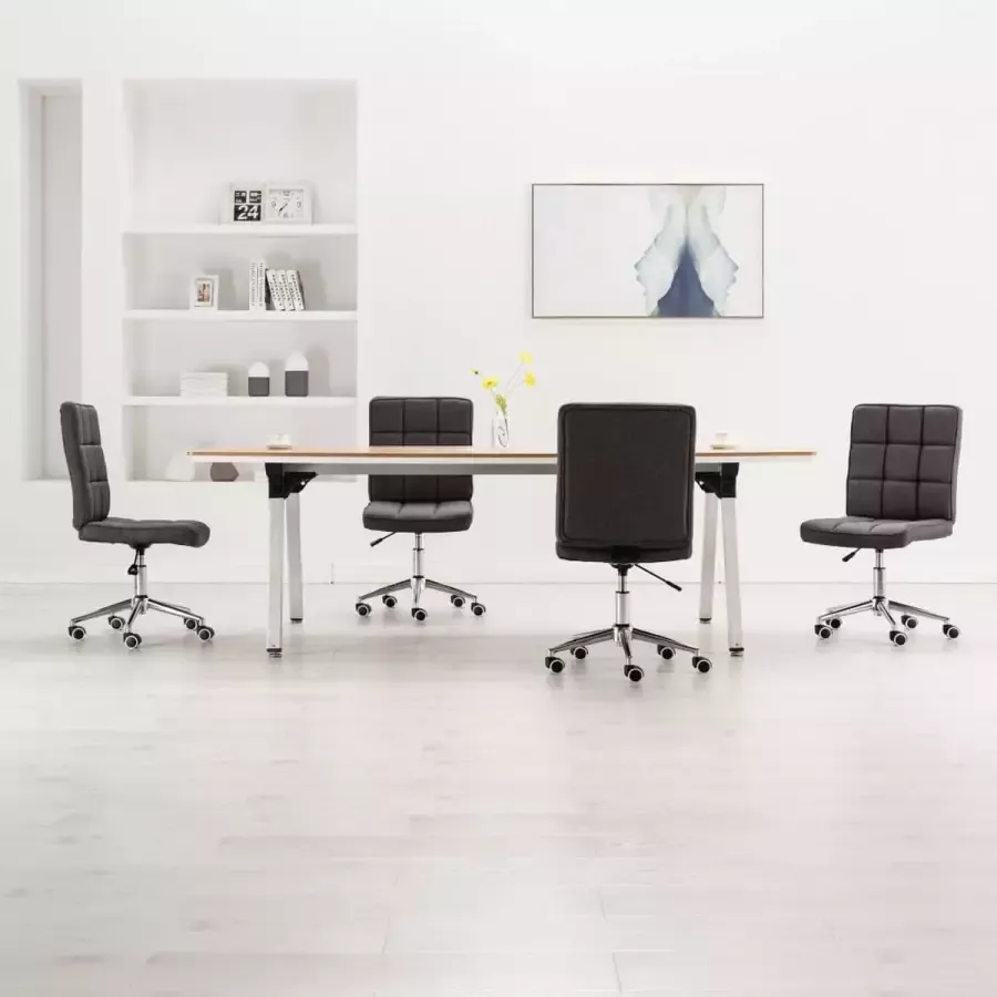 Prolenta Premium Eetkamerstoelen 4 st stof donkergrijs