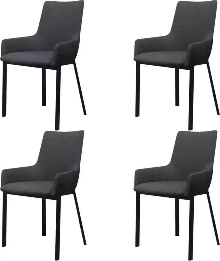 Prolenta Premium Eetkamerstoelen 4 st stof donkergrijs