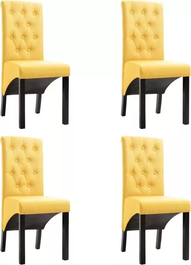 ForYou Prolenta Premium Eetkamerstoelen 4 st stof geel - Foto 10