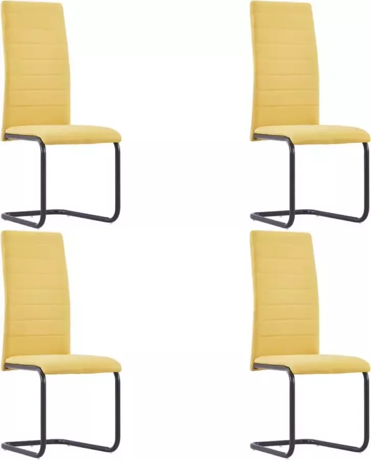 ForYou Prolenta Premium Eetkamerstoelen 4 st stof geel - Foto 9