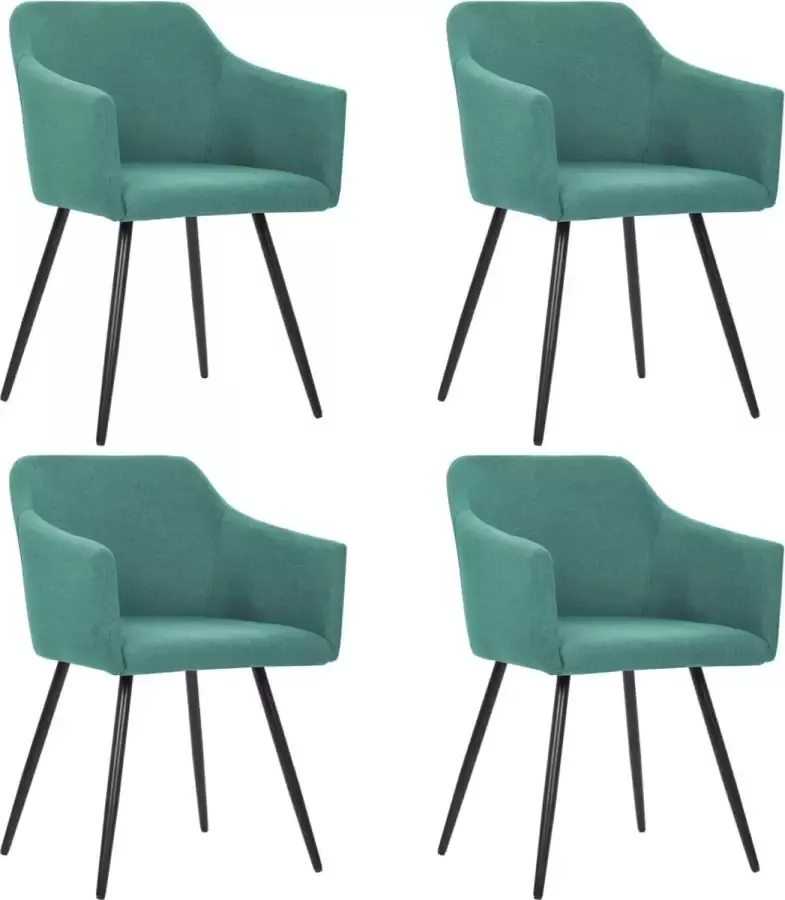 ForYou Prolenta Premium Eetkamerstoelen 4 st stof groen - Foto 8