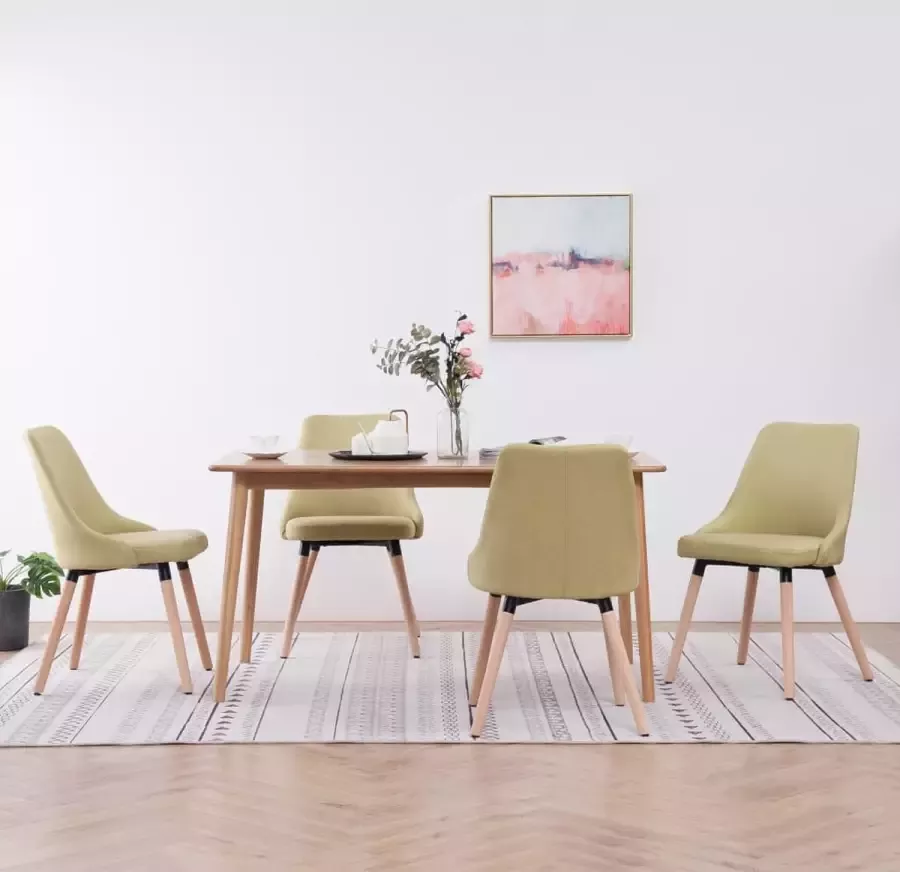 ForYou Prolenta Premium Eetkamerstoelen 4 st stof groen - Foto 5