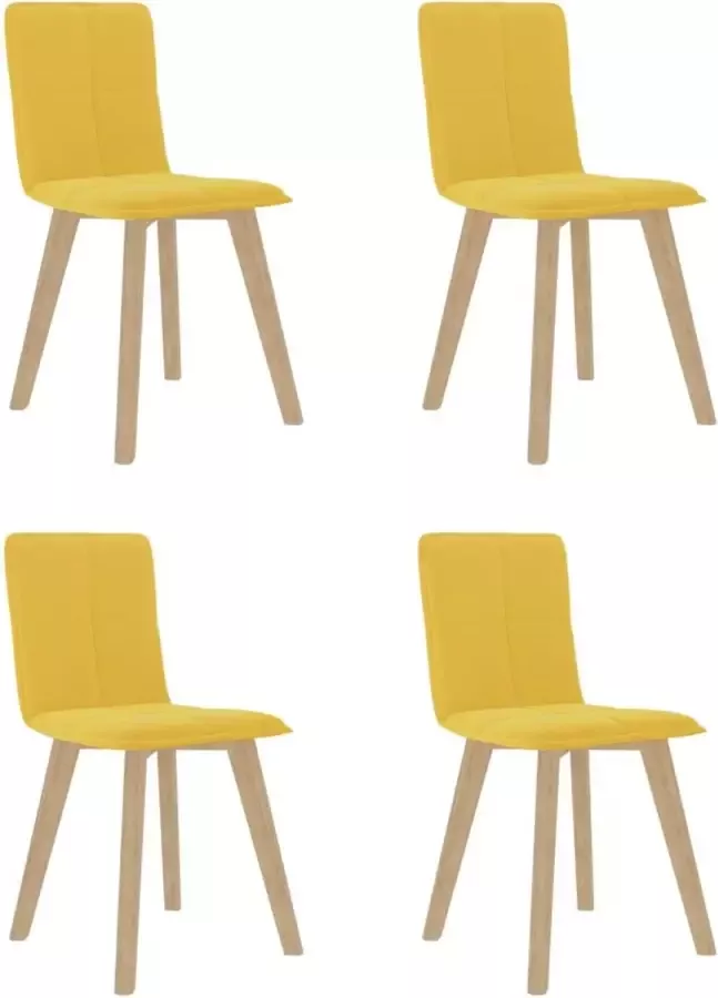 Prolenta Premium Eetkamerstoelen 4 st stof mosterdgeel
