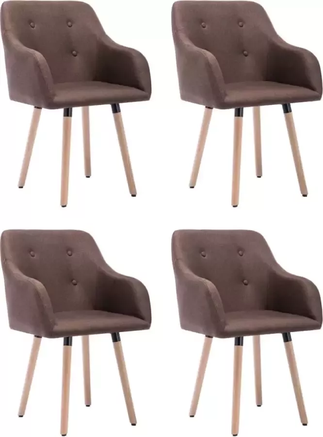 Prolenta Premium Eetkamerstoelen 4 st stof taupe