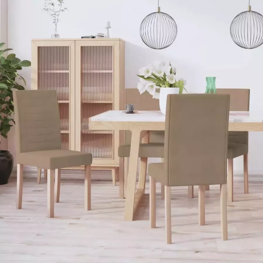 Prolenta Premium Eetkamerstoelen 4 st stof taupe