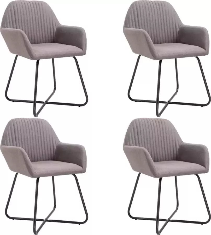 Prolenta Premium Eetkamerstoelen 4 st stof taupe