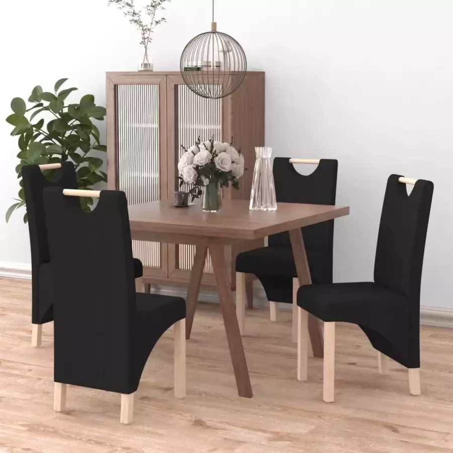 ForYou Prolenta Premium Eetkamerstoelen 4 st stof zwart