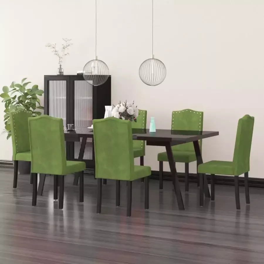 ForYou Prolenta Premium Eetkamerstoelen 6 st fluweel lichtgroen - Foto 2