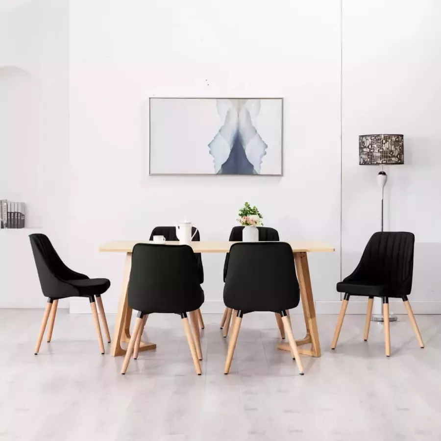 ForYou Prolenta Premium Eetkamerstoelen 6 st fluweel zwart - Foto 3