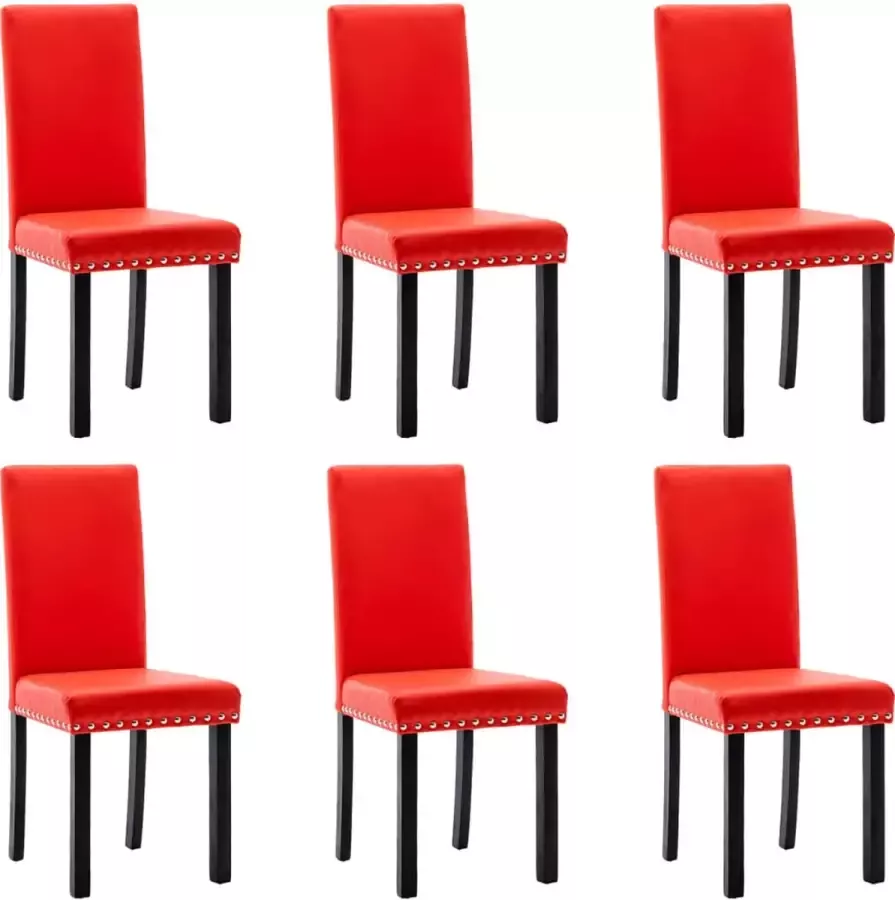ForYou Prolenta Premium Eetkamerstoelen 6 st kunstleer rood - Foto 3