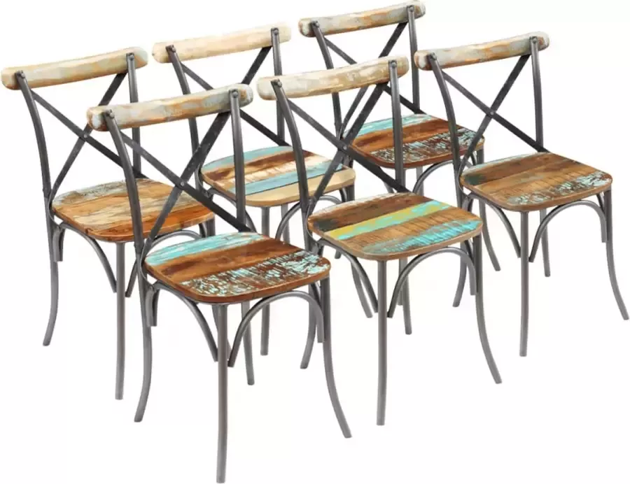 ForYou Prolenta Premium Eetkamerstoelen 6 st massief gerecycled hout - Foto 2