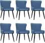 ForYou Prolenta Premium Eetkamerstoelen 6 st stof blauw - Thumbnail 7