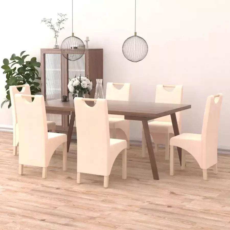 ForYou Prolenta Premium Eetkamerstoelen 6 st stof crèmekleurig