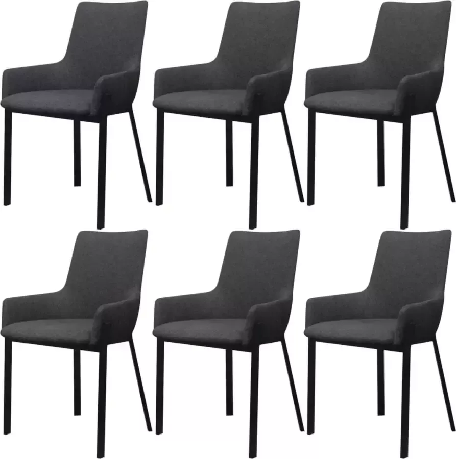ForYou Prolenta Premium Eetkamerstoelen 6 st stof donkergrijs - Foto 13