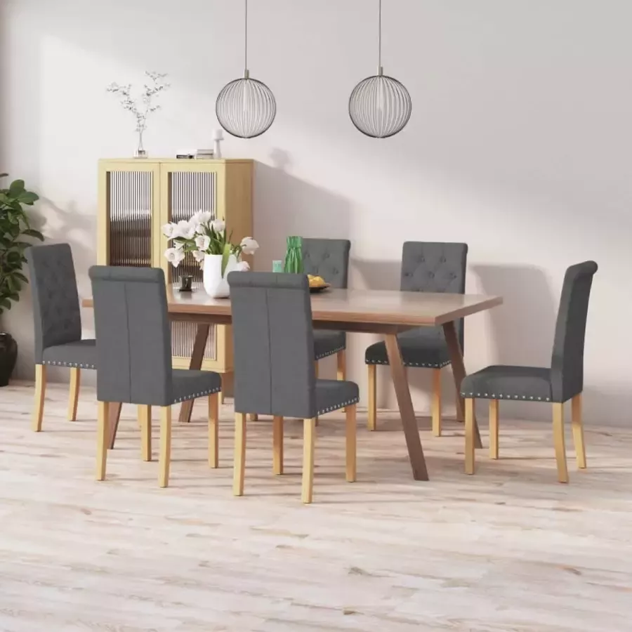 ForYou Prolenta Premium Eetkamerstoelen 6 st stof donkergrijs - Foto 6