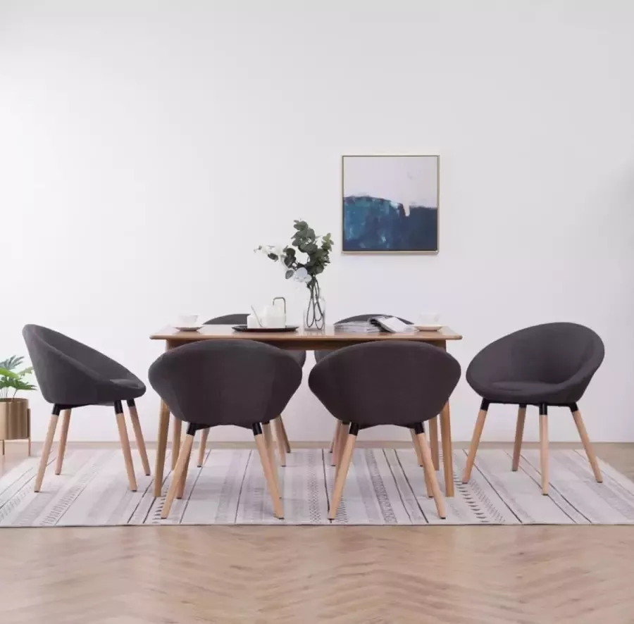 ForYou Prolenta Premium Eetkamerstoelen 6 st stof donkergrijs - Foto 14
