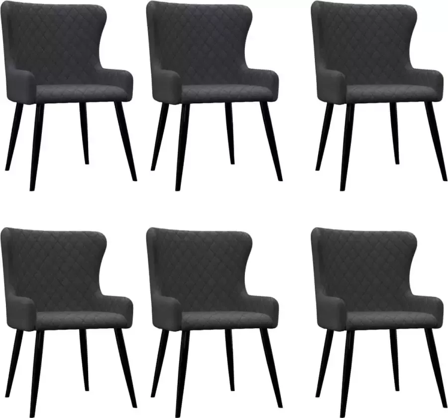 ForYou Prolenta Premium Eetkamerstoelen 6 st stof donkergrijs - Foto 16