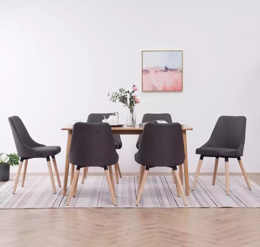 ForYou Prolenta Premium Eetkamerstoelen 6 st stof donkergrijs - Foto 15