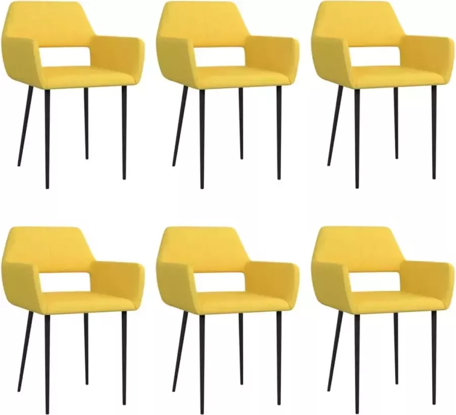 ForYou Prolenta Premium Eetkamerstoelen 6 st stof geel - Foto 7