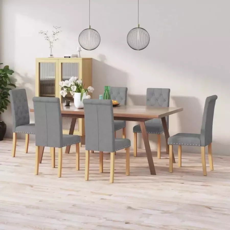 Prolenta Premium Eetkamerstoelen 6 st stof lichtgrijs