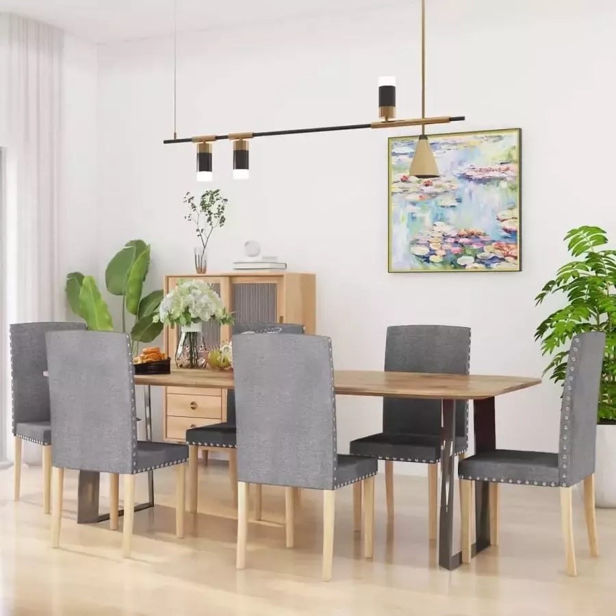 ForYou Prolenta Premium Eetkamerstoelen 6 st stof lichtgrijs - Foto 4