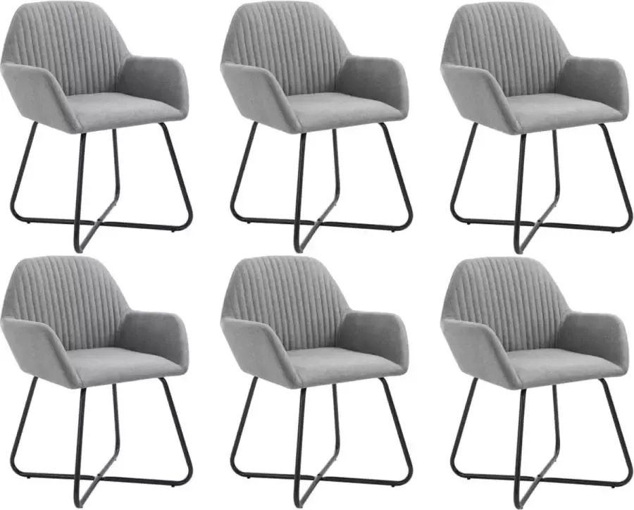 ForYou Prolenta Premium Eetkamerstoelen 6 st stof lichtgrijs - Foto 11