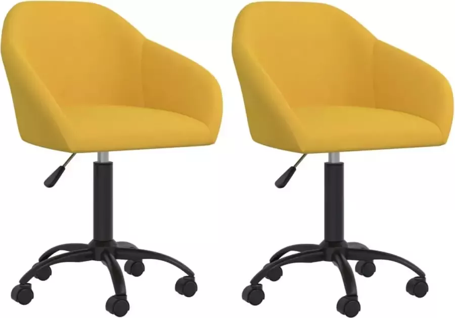 ForYou Prolenta Premium Eetkamerstoelen draaibaar 2 st fluweel geel - Foto 15