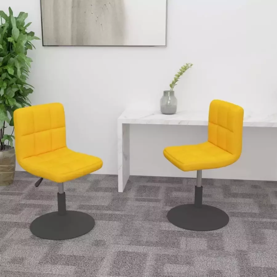 Prolenta Premium Eetkamerstoelen draaibaar 2 st fluweel geel