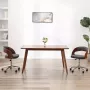 Prolenta Premium Eetkamerstoelen draaibaar 2 st gebogen hout en stof grijs - Thumbnail 1
