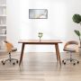 Prolenta Premium Eetkamerstoelen draaibaar 2 st gebogen hout en stof taupe - Thumbnail 1