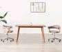 Prolenta Premium Eetkamerstoelen draaibaar 2 st gebogen hout en stof taupe - Thumbnail 2