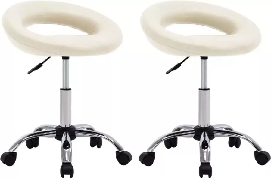 ForYou Prolenta Premium Eetkamerstoelen draaibaar 2 st kunstleer crèmekleurig - Foto 10