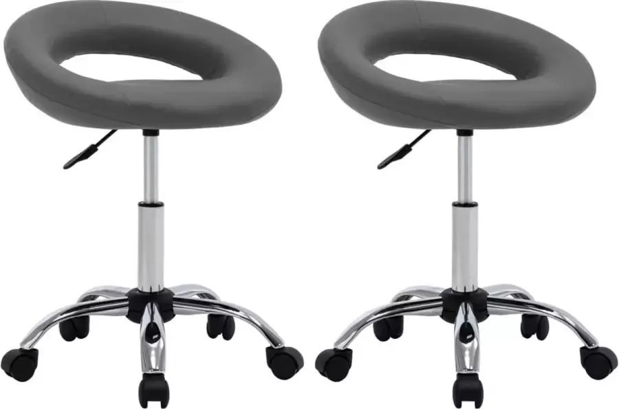 ForYou Prolenta Premium Eetkamerstoelen draaibaar 2 st kunstleer grijs - Foto 9