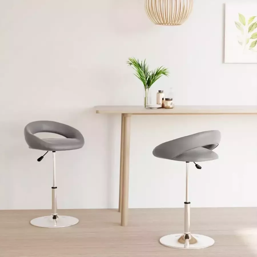 ForYou Prolenta Premium Eetkamerstoelen draaibaar 2 st kunstleer grijs - Foto 6