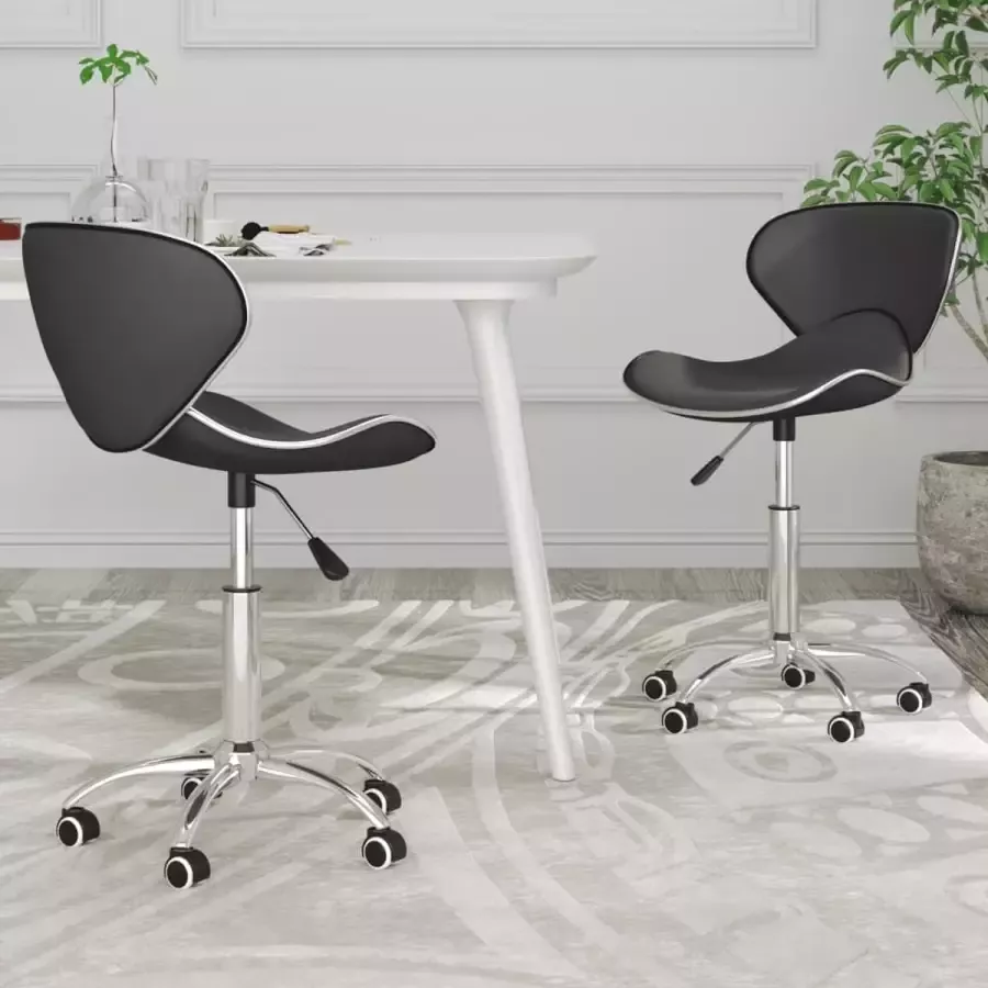 ForYou Prolenta Premium Eetkamerstoelen draaibaar 2 st kunstleer grijs