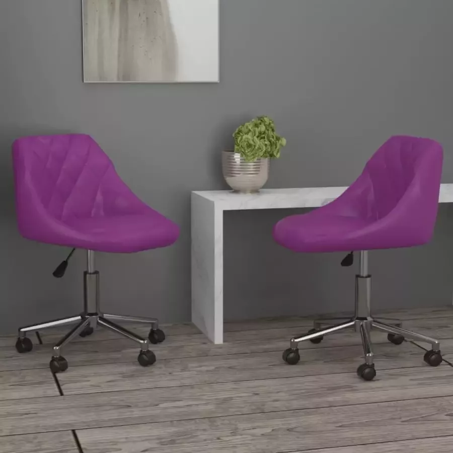 ForYou Prolenta Premium Eetkamerstoelen draaibaar 2 st kunstleer paars - Foto 2