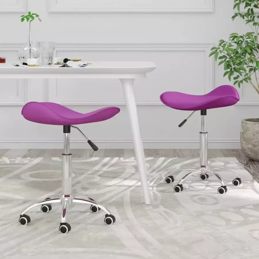 ForYou Prolenta Premium Eetkamerstoelen draaibaar 2 st kunstleer paars - Foto 5