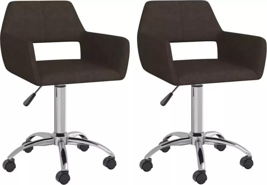 ForYou Prolenta Premium Eetkamerstoelen draaibaar 2 st stof donkerbruin - Foto 8