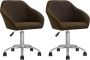 ForYou Prolenta Premium Eetkamerstoelen draaibaar 2 st stof donkerbruin - Thumbnail 1