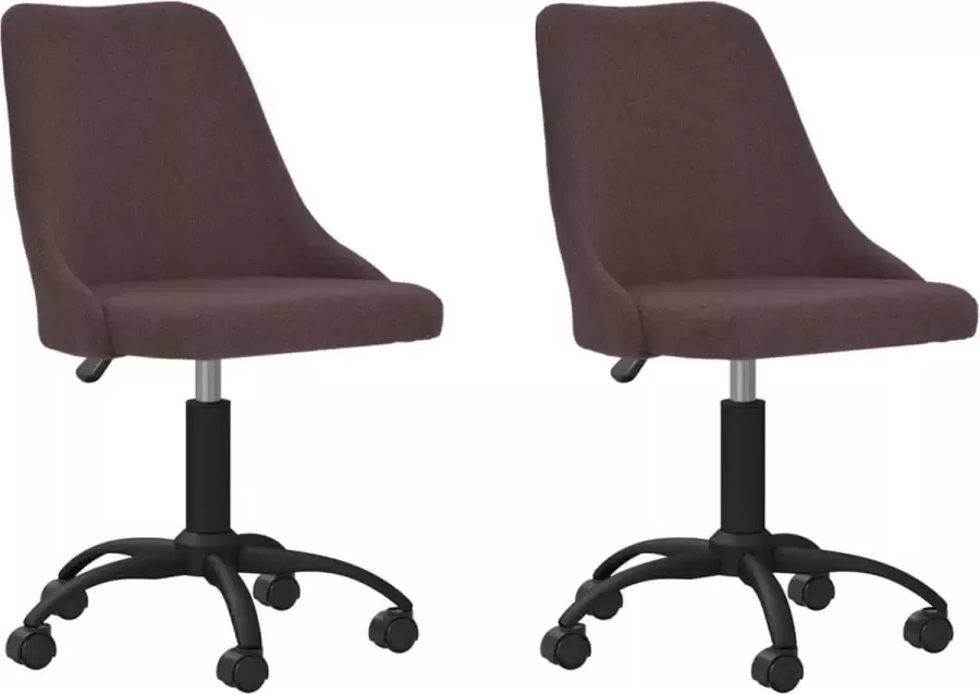 ForYou Prolenta Premium Eetkamerstoelen draaibaar 2 st stof donkerbruin - Foto 7