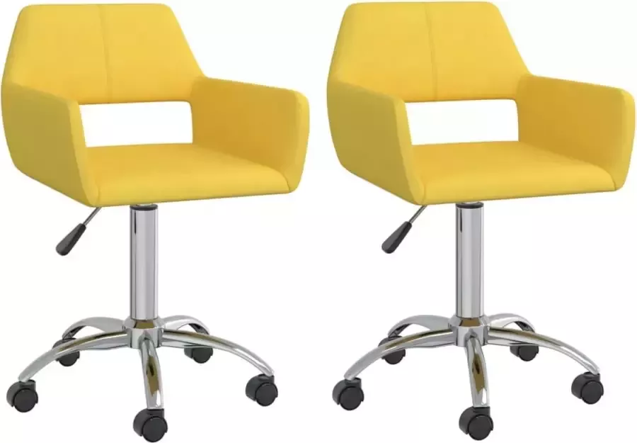 ForYou Prolenta Premium Eetkamerstoelen draaibaar 2 st stof geel - Foto 15