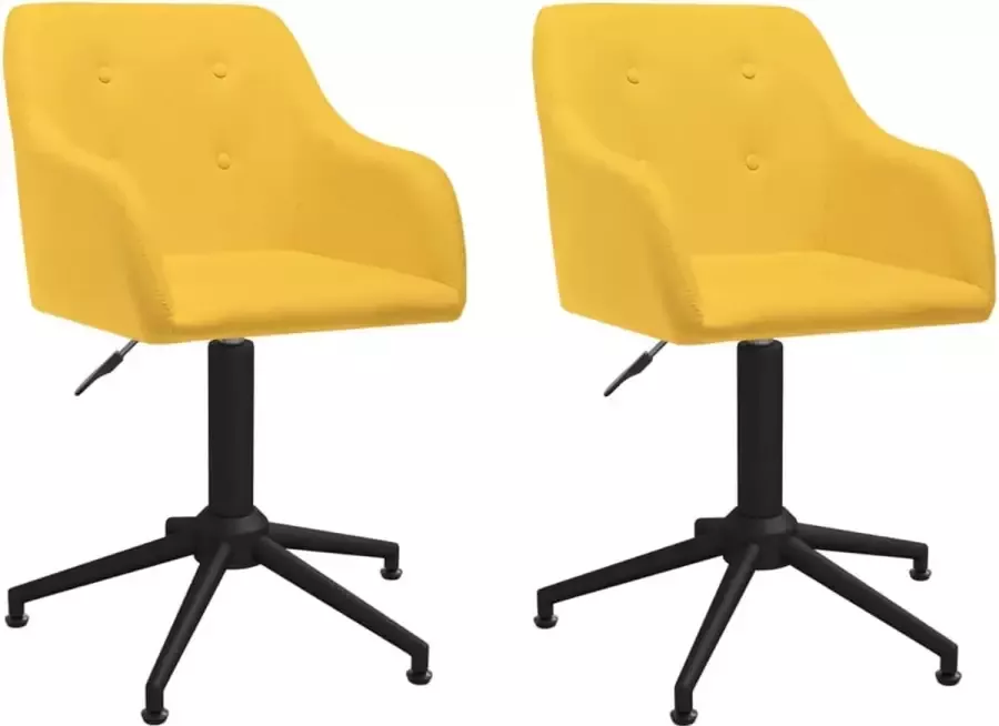 ForYou Prolenta Premium Eetkamerstoelen draaibaar 2 st stof geel - Foto 11