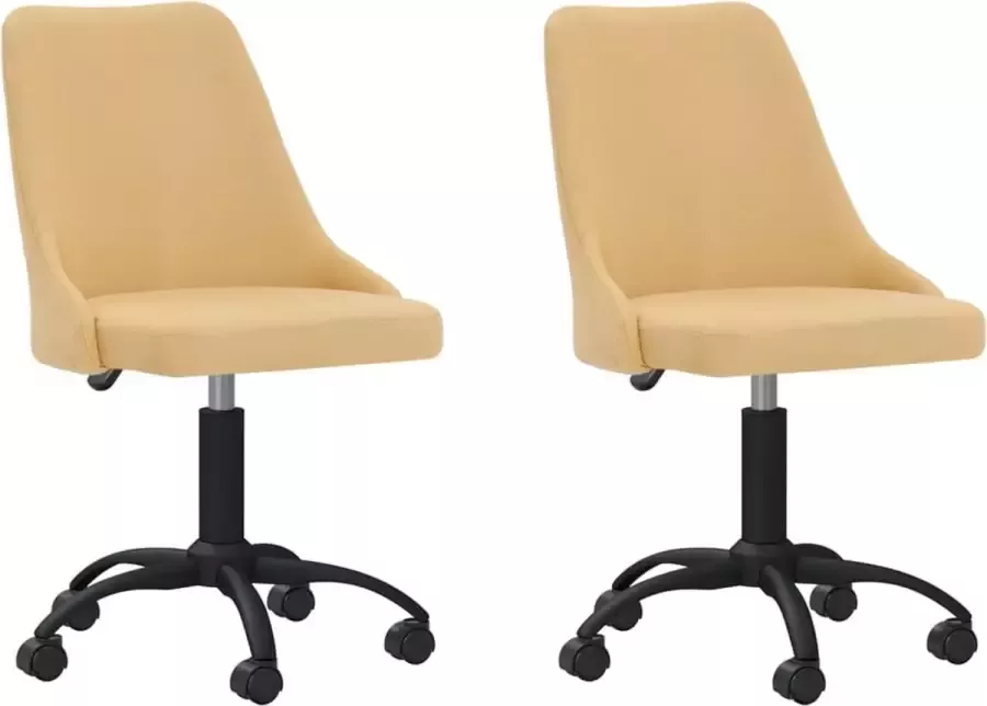 ForYou Prolenta Premium Eetkamerstoelen draaibaar 2 st stof geel - Foto 12
