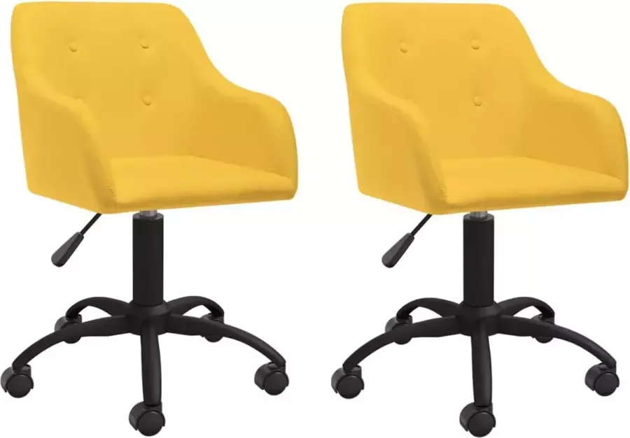 ForYou Prolenta Premium Eetkamerstoelen draaibaar 2 st stof geel - Foto 14