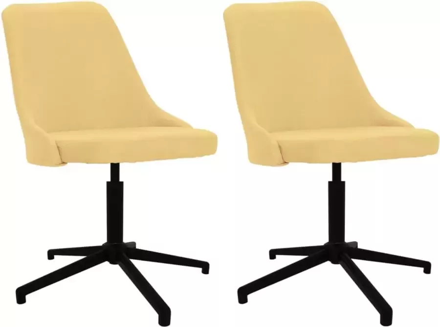 Prolenta Premium Eetkamerstoelen draaibaar 2 st stof geel