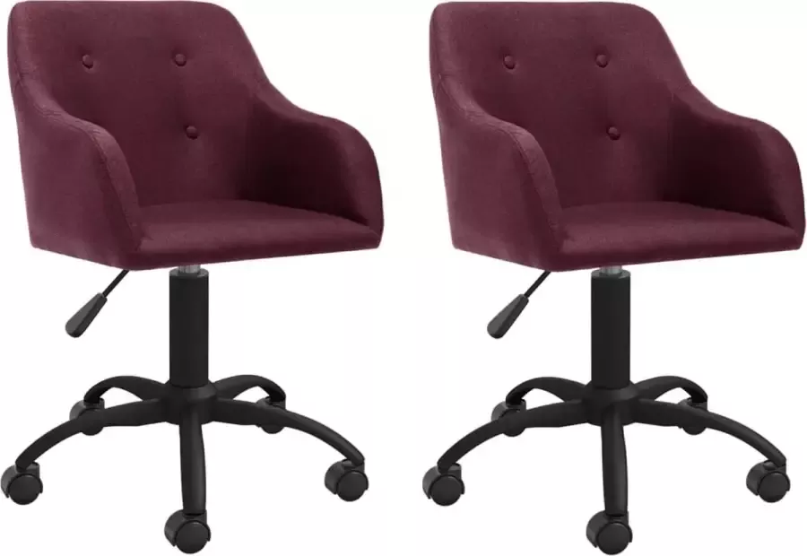 ForYou Prolenta Premium Eetkamerstoelen draaibaar 2 st stof paars - Foto 7