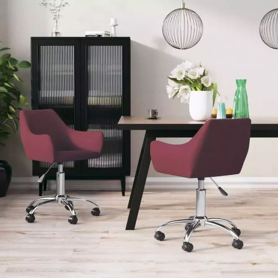 Prolenta Premium Eetkamerstoelen draaibaar 2 st stof paars