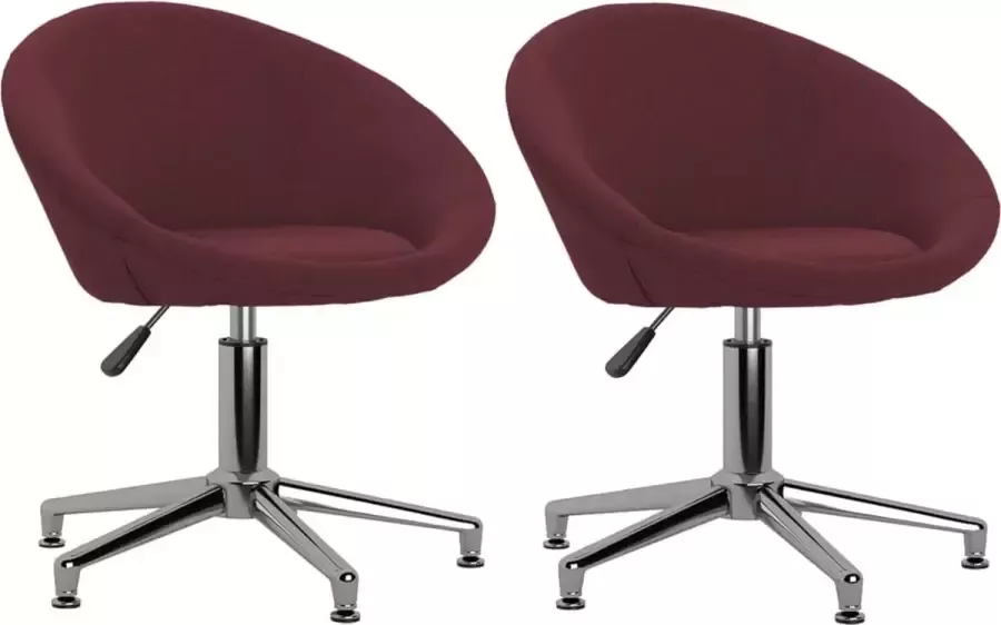 ForYou Prolenta Premium Eetkamerstoelen draaibaar 2 st stof paars - Foto 8